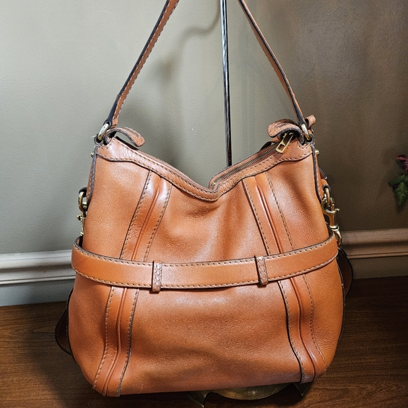 Auth Gucci Orange Leather Hobo Two Straps Bag - Picture 3 of 16
